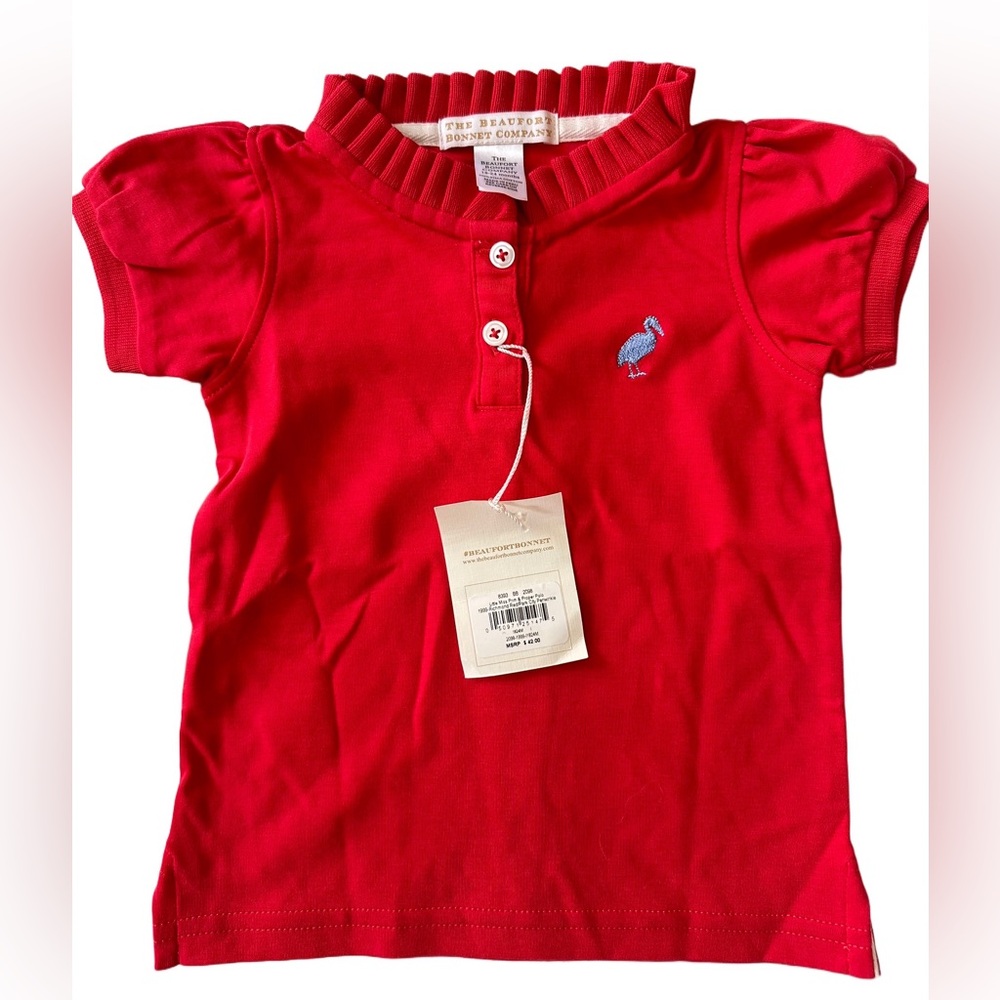 The Beaufort Bonnet Company TBBC Toddler Girls Red Polo
